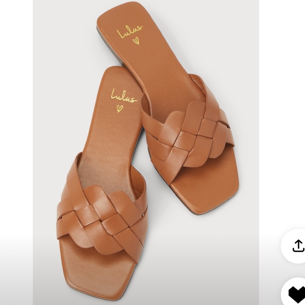 LULUS BROWN SLIDES